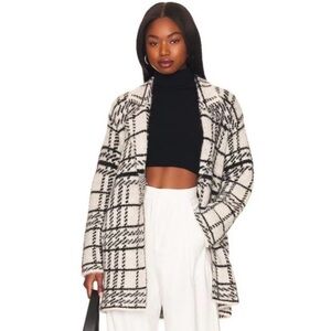 L SPACE Stirling Sweater Coat Couldn't Be Cozier Plaid Size XL